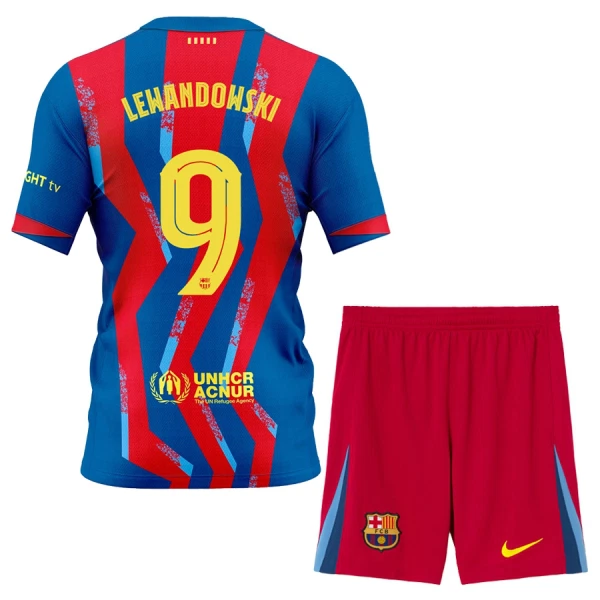 FC Barcelona Lewandowski 9 Fjerdedrakt Barn 2025-26 - med Bukse