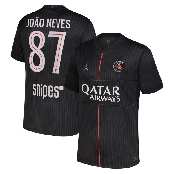 Paris Saint-Germain Joao Neves 87 Fjerdedrakt Herre 2025-26 Jordan