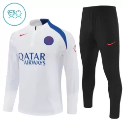 Paris Saint-Germain Kvart-Zip Trenings Collegegenser Barn 2025-26 Hvit