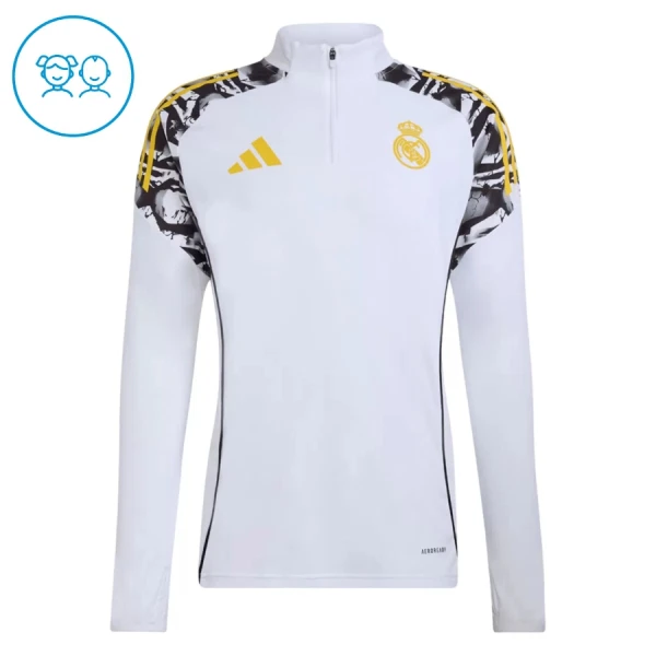 Real Madrid Kvart-Zip Trenings Collegegenser Barn 2026-27 Hvit