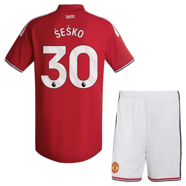 Manchester United Sesko 30 Hjemmedrakt Barn 2026-27 - med Bukse Manchester United Sesko 30 Hjemmedrakt Barn 2026-27 - med Bukse