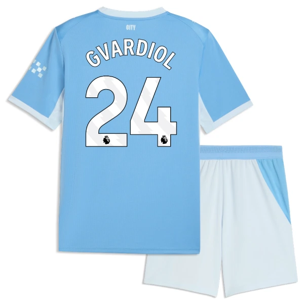 Manchester City Gvardiol 24 Hjemmedrakt Barn 2026-27 - med Bukse Manchester City Gvardiol 24 Hjemmedrakt Barn 2026-27 - med Bukse