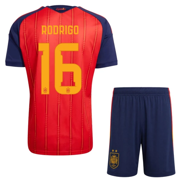 Spania 2 Stars Rodrigo 16 Hjemmedrakt Barn VM 2026 - med Bukse Spania 2 Stars Rodrigo 16 Hjemmedrakt Barn VM 2026 - med Bukse