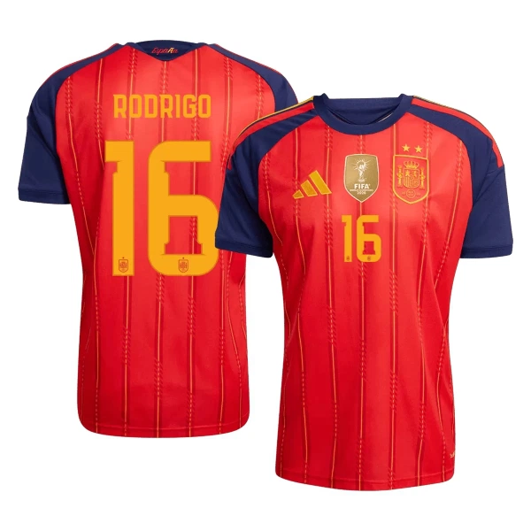 Spania 2 Stars Rodrigo 16 Hjemmedrakt Herre VM 2026 Spania 2 Stars Rodrigo 16 Hjemmedrakt Herre VM 2026