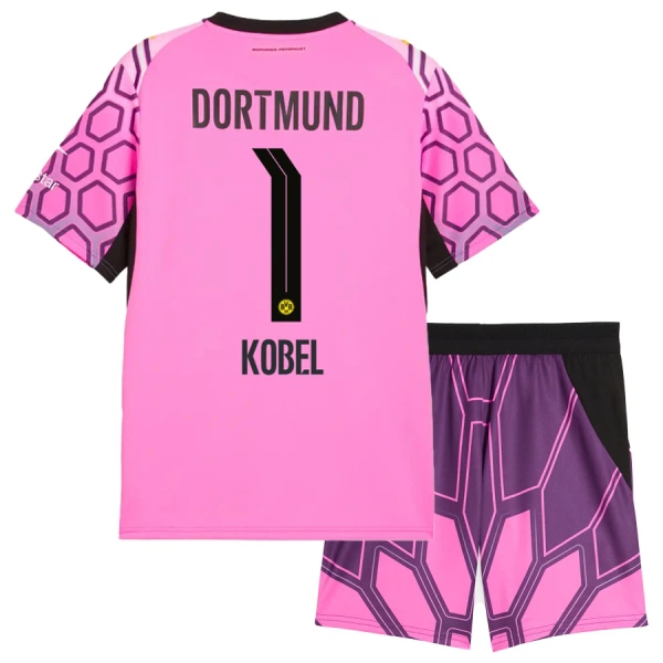 Borussia Dortmund Kobel 1 Keeper Bortedrakt Barn 2026-27 Rosa - med Bukse Borussia Dortmund Kobel 1 Keeper Bortedrakt Barn 2026-27 Rosa - med Bukse