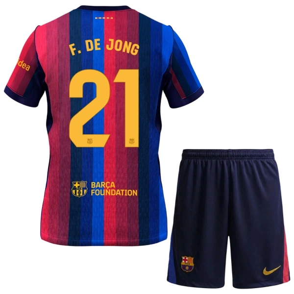 FC Barcelona Frenkie de Jong 21 Hjemmedrakt Barn 2026-27 - med Bukse FC Barcelona Frenkie de Jong 21 Hjemmedrakt Barn 2026-27 - med Bukse