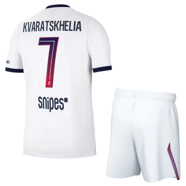 Paris Saint-Germain Kvaratskhelia 7 Bortedrakt Barn 2026-27 - med Bukse Paris Saint-Germain Kvaratskhelia 7 Bortedrakt Barn 2026-27 - med Bukse
