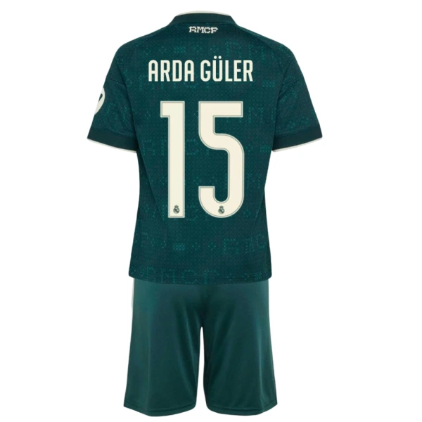 Real Madrid Arda Guler 15 Bortedrakt Barn 2026-27 - med Bukse Real Madrid Arda Guler 15 Bortedrakt Barn 2026-27 - med Bukse
