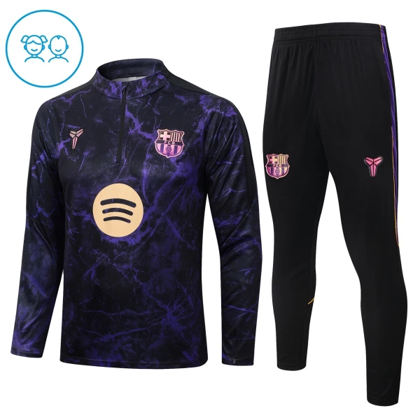 Barcelona Kvart-Zip Trenings Collegegenser Barn 2026-27 Svart