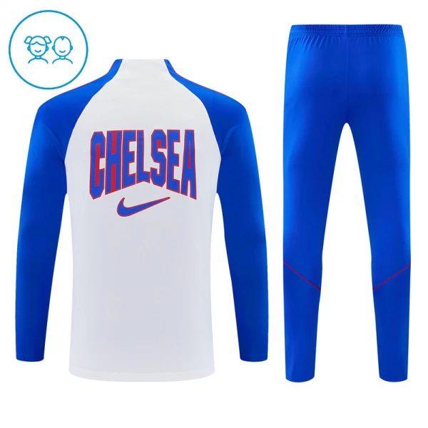 Chelsea Kvart-Zip Trenings Collegegenser Barn 2026-27 Hvit