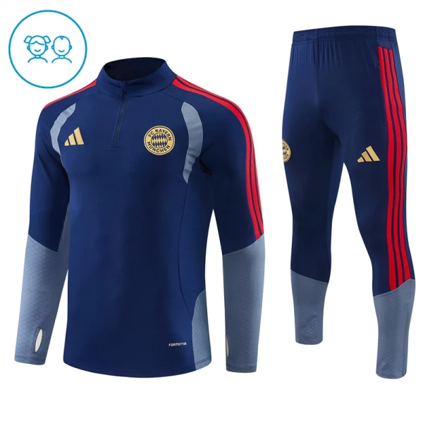 FC Bayern München Kvart-Zip Trenings Collegegenser Barn 2026-27 Blå FC Bayern München Kvart-Zip Trenings Collegegenser Barn 2026-27 Blå