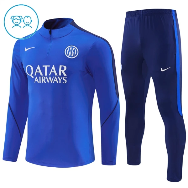 Inter Milan Kvart-Zip Trenings Collegegenser Barn 2026-27 Blå Inter Milan Kvart-Zip Trenings Collegegenser Barn 2026-27 Blå