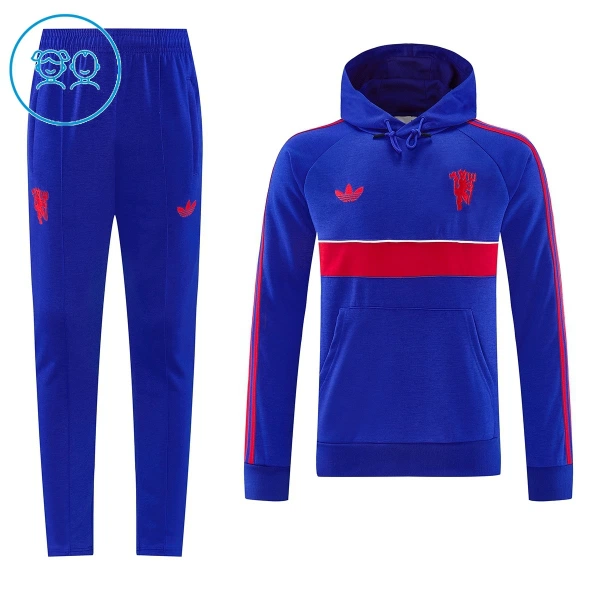 Manchester United Hoodie Trenings Collegegenser Barn 2026-27 Blå Manchester United Hoodie Trenings Collegegenser Barn 2026-27 Blå