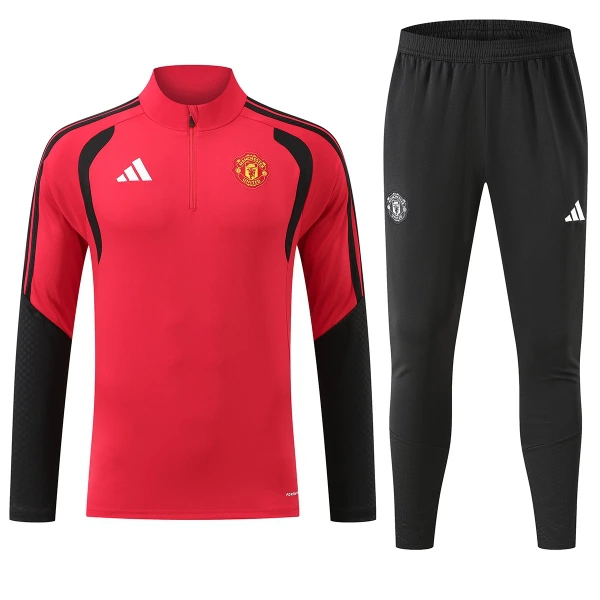 Manchester United Kvart-Zip Trenings Collegegenser Herre 2026-27 Rød Manchester United Kvart-Zip Trenings Collegegenser Herre 2026-27 Rød
