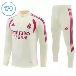 Real Madrid Kvart-Zip Trenings Collegegenser Barn 2026-27 Hvit Real Madrid Kvart-Zip Trenings Collegegenser Barn 2026-27 Hvit