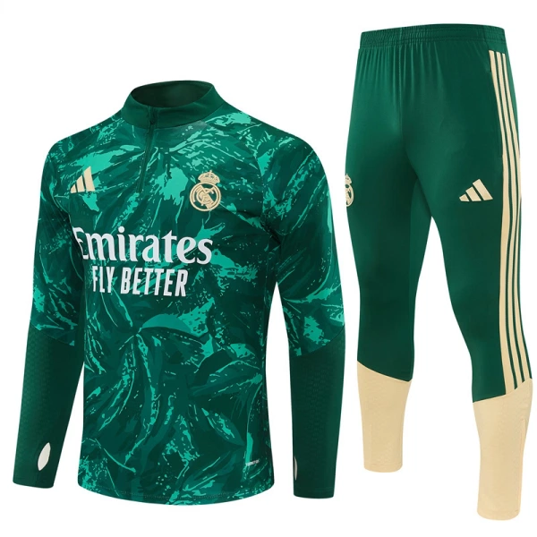 Real Madrid Kvart-Zip Trenings Collegegenser Herre 2026-27 Grønn Real Madrid Kvart-Zip Trenings Collegegenser Herre 2026-27 Grønn