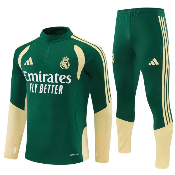 Real Madrid Kvart-Zip Trenings Collegegenser Herre 2026-27 Grønn Real Madrid Kvart-Zip Trenings Collegegenser Herre 2026-27 Grønn