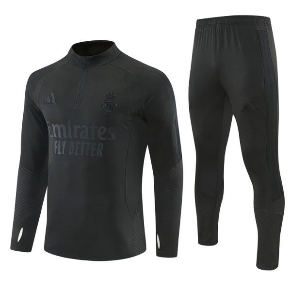 Real Madrid Kvart-Zip Trenings Collegegenser Herre 2026-27 Svart Real Madrid Kvart-Zip Trenings Collegegenser Herre 2026-27 Svart
