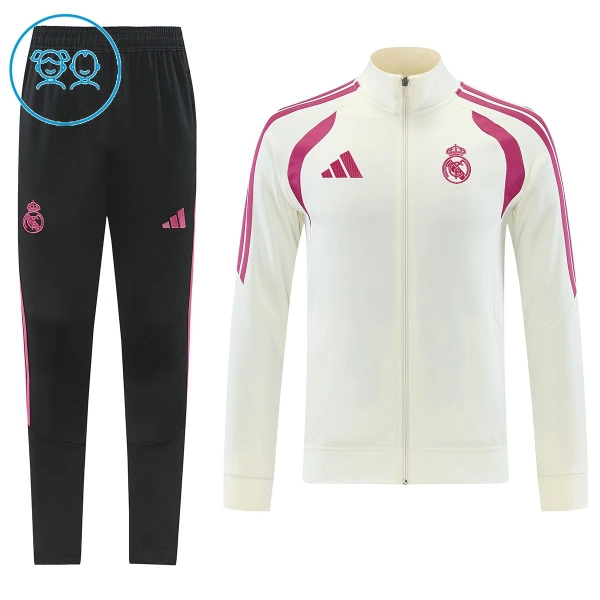 Real Madrid Treningsjakkedresser Barn 2026-27 Hvit Real Madrid Treningsjakkedresser Barn 2026-27 Hvit