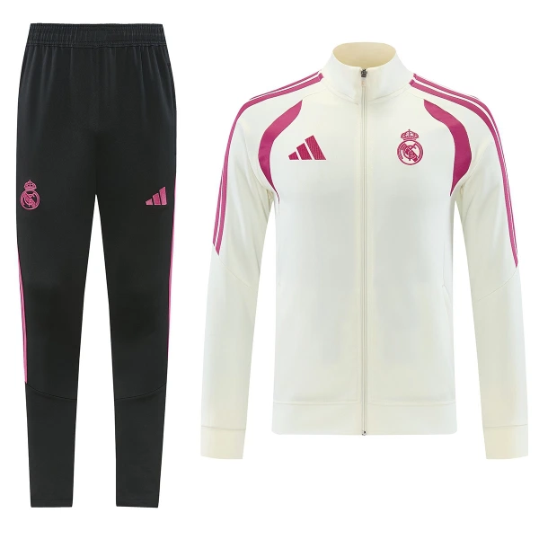 Real Madrid Treningsjakkedresser Herre 2026-27 Hvit Real Madrid Treningsjakkedresser Herre 2026-27 Hvit